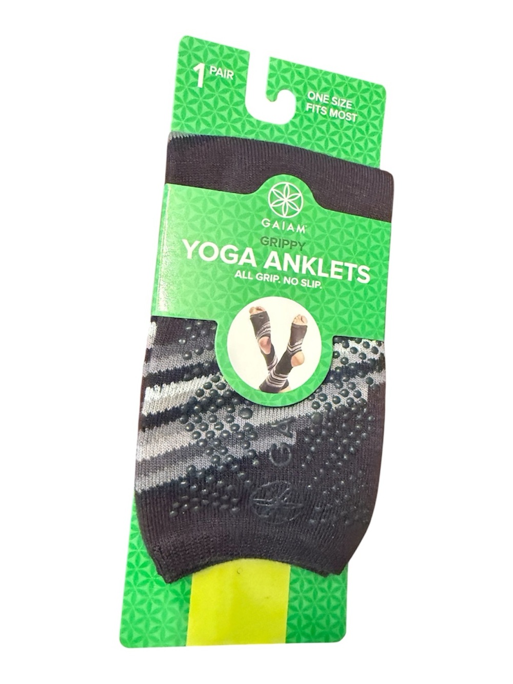 GAIAM Grippy Yoga Anklets - Black, Gray, White